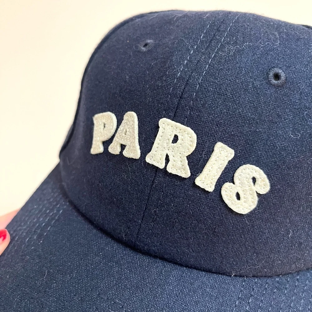 Anthropologie Wanderlust PARIS Women's Cap Dark Navy NWT